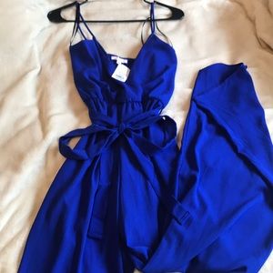 Electric blue long pant suit